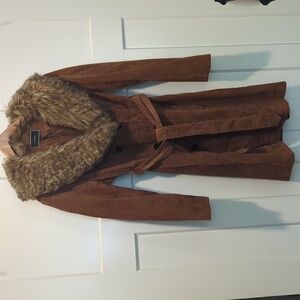 Women's Le Chateau Suede Trench Coat Size M